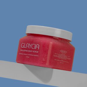 Pink crush-emulsified body scrub.